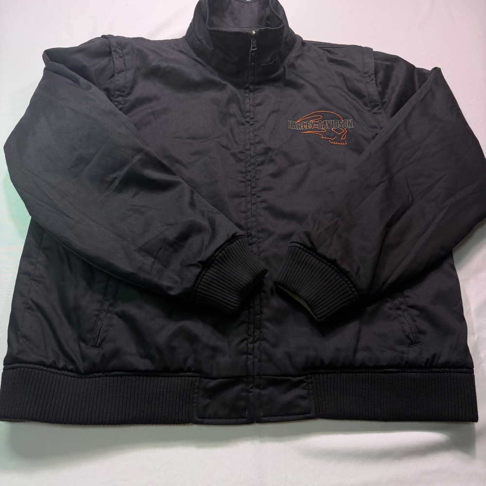 Harley-Davidson Mens Willie G Skull Embroidered Bomber Jacket reversible 2XL